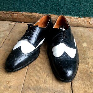 Black and White Leather Wingtips